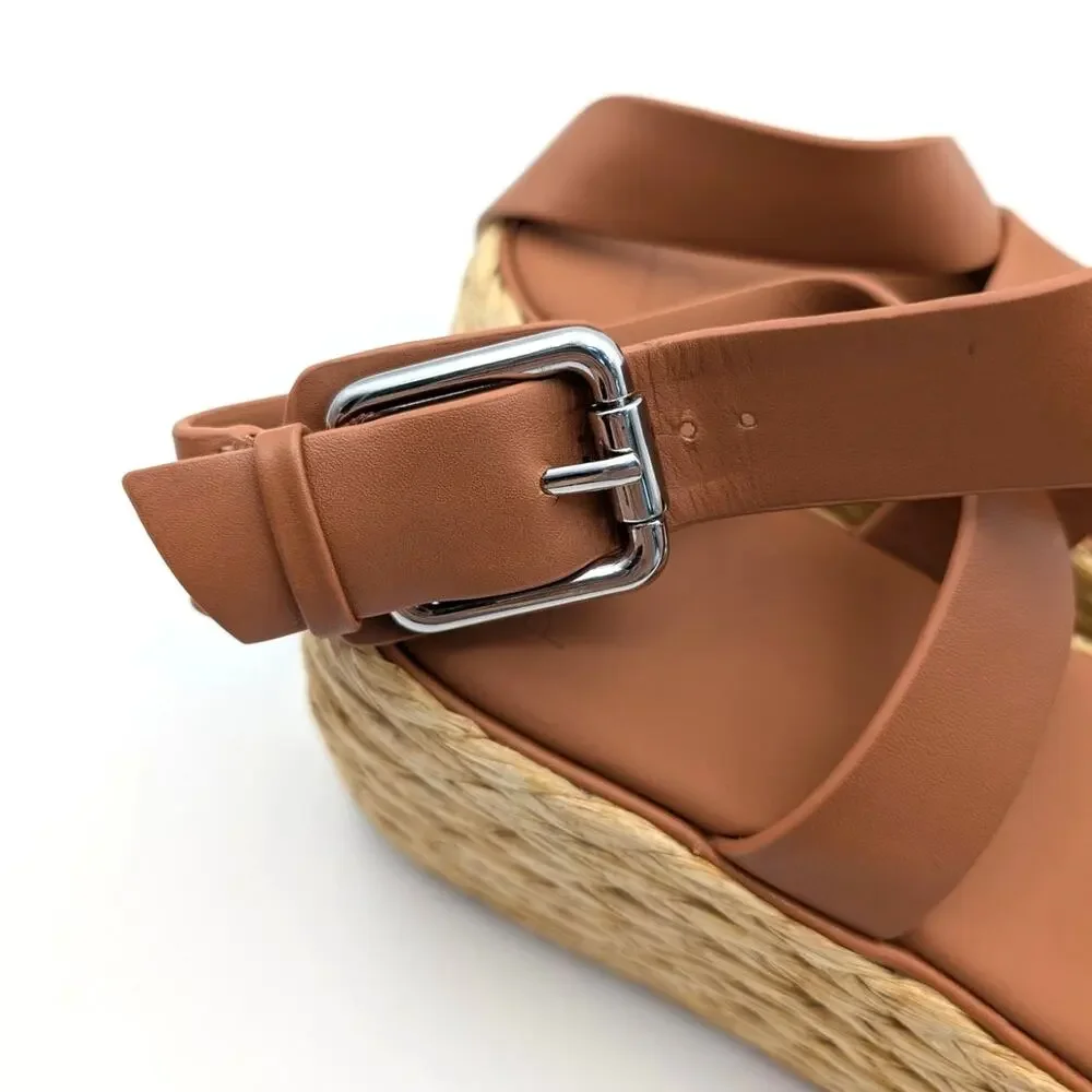Woven Platform Espadrille Sandals in Brown - Women's